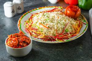 Veg Fried Rice With Chicken Manchurian Combo