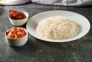 Basmati Rice With Chicken Butter Masala And Chicken Kabab Combo