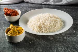 Basmati Rice With Shahi Chicken And Chicken Kabab Combo