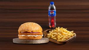 Aloo Tikki Burher + French Fries + Pepsi