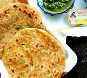 Mix paratha with amul butter
