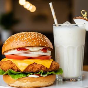 Chicken Burger + Tender Coconut Shake