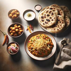 Shev Bhaji + 4 Tandoori roti                                               