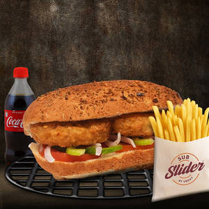 Aloo Tikki Slider + Fries + 250 Ml Coke