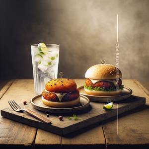 Aloo tikki burger+Aerated drinks                           