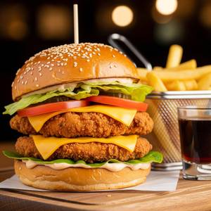 Chicken Patty Cheese Burger [Double]