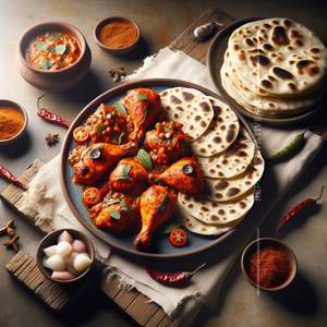 Chicken Maharaja + 4 tandoori roti                        