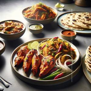 Chicken Kosa [1Pic]+ Tandoori Roti(1Pc)