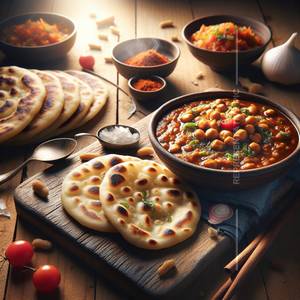 Chole Kulche [01 Bowl Chole with Stuffed Kulcha]                                           