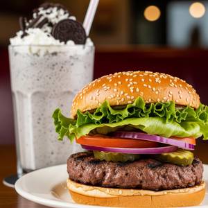 Burger + Oreo Shake