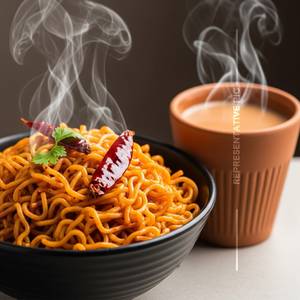 Spicy Maggie With Normal Chai                  