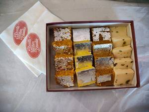 Besan Barfi , Safad Barfi , Moti Pak , Nariyal Barfi