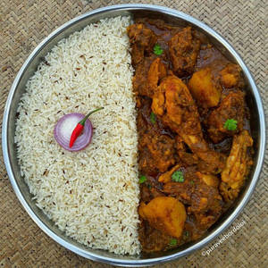 Jeera Rice + 4 Pcs Chicken Kosha