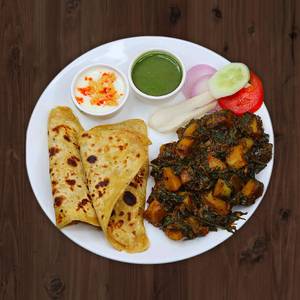 Pyaz Aloo Ki sabji with 4 Paratha