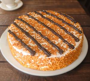 Eggless Chocolate Butterscotch Cake