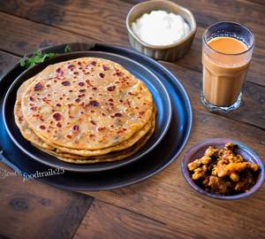 Lipton Tea (Chai) With Aloo Paratha