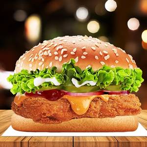 Fried chicken cheese burger