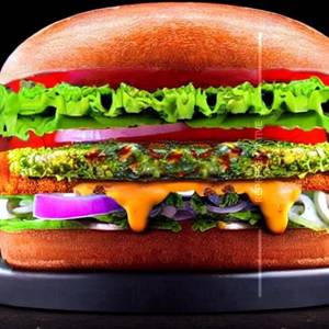 Premium veggie decker burger