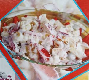 Fruit cream fruit chat dry fruits ke sath full