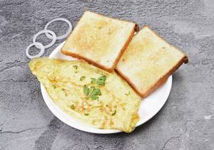 Plain Omelette With Bread [2 Pieces]
