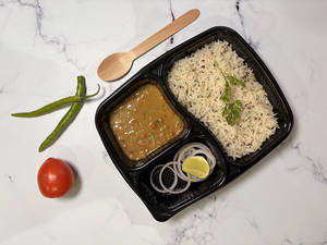 Jeera Rice + Alsande Bhaji