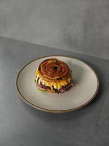 Breakfast Chicken Burger On Cinnamon Roll