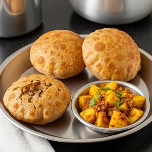 Kuttu Puri 4 + Aloo Sabji