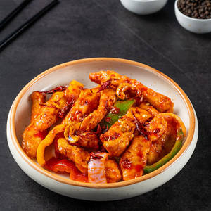 Sliced Chicken In Schezwan Style