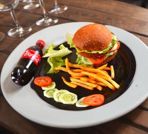 Classic Chicken Burger+ Fries+ Soft Drinks (250 Ml)