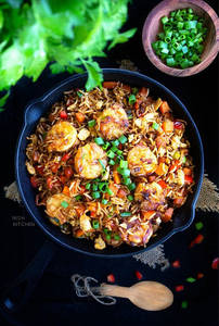 Prawns Tripple Schezwan  Fried Rice