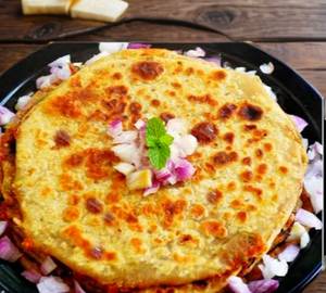 Onion Paratha WITH Curd