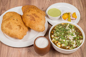Chole Bhature with Lassi