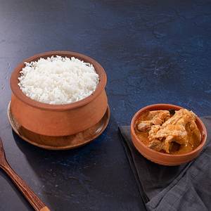 White Rice + Mutton Curry