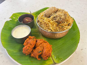 Mini Andhra Biryani + 2pc Kebab + Raitha + 1pc Gulab Jamun