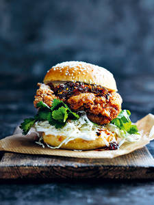 Crispy Chicken Chilli Cheese Burger