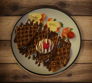 Belgian Chocolate Waffle With Strawberry