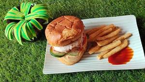 Crispy Aloo Tikki Burger  [2 Pieces]french Fries [2 Pieces]