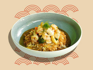 Pan Fried Noodles Prawn