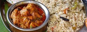 Bagara rice and chicken curry
