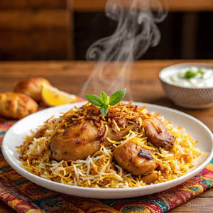 Kolkata Chicken Dum Biryani With Extra Chicken [Serves 1]