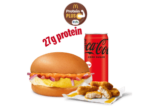 McEgg Burger Protein Plus + 4 Pc Chicken Nuggets + Coke Zero