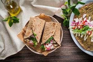Brown Baked Falafel Wrap