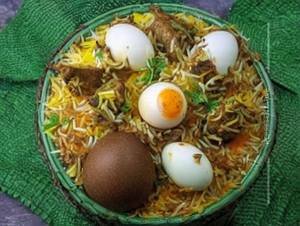 Mutton egg biryani