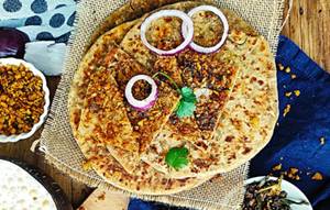 Soya Keema And 2 Mirch Parathe