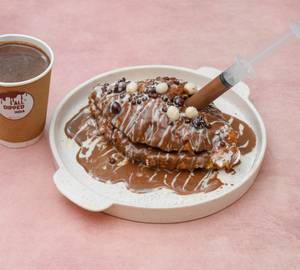 Dipped Butter Croisssant With Hot Chocolate