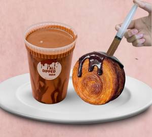 Dipped Pinwheel Croissant with Cold Chocolate