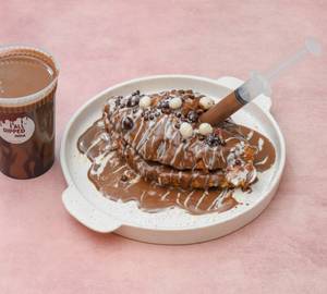 Dipped Butter Croissant with Cold Chocolate