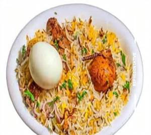 Chicken leg egg biryani