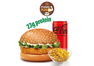 McVeggie Burger Protein Plus + Corn + Coke Zero