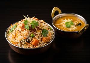 Andhra Veg Dum Biryani with Salan